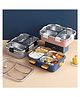 Numum Deluxe Stainless Steel Lunch Box (Classic) (3 Compartment) - (Color and Design May Vary)