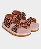 Mi Arcus Leopard Designed Sandals With Velcro Closure - Brown