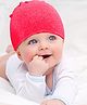 Babymoon Cotton Solid Stretchable Cap - Red