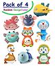 ADKD Press to Go Inertial Cute Animal Toy for Kids Pack of 4- (Color May Vary)