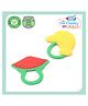 The Cheeky Kidzz Pack of 2 Baby Silicone Fruit Shape Teethers Chew Toy for Teething Pain Relief for Newborns BPA Free (ASSORTED DESIGNS)