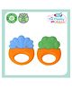 The Cheeky Kidzz Pack of 2 Baby Soft Silicone Teethers Colorful Chew Toy for Teething Pain Relief for Newborns BPA Free 6 to 12 Months (ASSORTED)