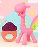 The Cheeky Kidzz Baby Silicone Giraffe Shape Teething Toy With Assorted Attractive Design Chewable Teether Hygienic Teething Pain Relief(PINK)