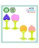 The Cheeky Kidzz Pack of 4 Baby Soft Silicone Fruit Shape Standing Teethers Chewable Flexible Bendable for Newborns BPA Free (MULTI-COLOURS)
