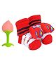 The Cheeky Kidzz Baby Soft Silicone Fruit Shape Teething Toy With Soft Cotton Anti-Slip Newborns Socks 0 to 6 Months (PEACH)