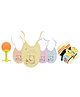 The Cheeky Kidzz Baby 1 Fruit Teething Teether With 4 Feeding Bibs And 1 Pair Soft Cotton Anti-Slip Newborns Socks (MULTI-COLOURS)