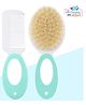 The Cheeky Kidzz Baby Grooming Essential Soft Bristles Hair Comb and Rounded Tips Brush For Sensitive Skin Hair First Shower Gift Newborn Set (GREEN)