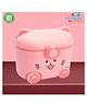 The Cheeky Kidzz Baby Milk Powder Cereal Formula Dispenser Scoop Cute Cat Face Print Box | Multifunctional Snack Meal Box Storage Container First Feed Box (PINK)