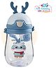 The Cheeky Kidzz Premium Baby Feeding 400ml Straw Sipper Cartoon Print Water Milk Liquids Strap Feeder Bottle BPA Free For Kids 4 Months+ (BLUE)
