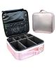 House of Quirk Makeup Bag with Mirror, Cosmetics Organizer Bag, Travel Makeup Train Case & Adjustable Dividers, Professional Cosmetic Accessories Case, Portable Travel Case (Light Pink)