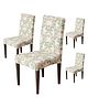 House of Quirk Elastic Chair Cover Stretch Removable Washable Short Dining Chair Cover Protector Seat Slipcover (Pack of 4, Beige Coriander)