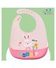 The Cheeky Kidzz Baby Silicone Rabbit Print Feeding Bib Waterproof Easy Stain Proof BPA Free Bib With Tray/Food Catcher 5 Months To 2 Years (PINK)