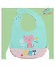 The Cheeky Kidzz Baby Silicone Cat Print Feeding Bib Waterproof Easy Stain Proof BPA Free Bib With Tray/Food Catcher 5 Months To 2 Years (GREEN)