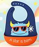 The Cheeky Kidzz Baby Silicone Monster Print Feeding Bib Waterproof Easy Stain Proof BPA Free Bib With Tray/Food Catcher 5 Months To 2 Years (BLUE)