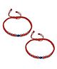Darshraj Jewels Handmade 925 Sterling Silver Thread Najariya for Babies with Evil Eye 18 Silver Ball Thread Nazariya for Newborn Babies - Red