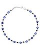 Darshraj Jewels Handmade 925 Sterling Silver Nazariya Anklet Adjustable Lightweight Silver Nazariya with Beads & Full Evil Eye - Blue