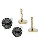 Darshraj Jewels 925 Sterling Silver Stud Circle Shape Zircon Stud Earring with Screw Back Stud 4 MM - Black