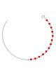 Darshraj Jewels Handmade Double Looping 925 Sterling Silver Nazariya Bracelet Adjustable Lightweight Bracelet  Silver Chain Nazariya with Beads - Red