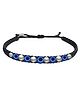 Darshraj Jewels Handmade 925 Sterling Silver Bracelet  Adjustable Lightweight Najariya Bracelet with Evil Eye - Black