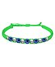 Darshraj Jewels Handmade 925 Sterling Silver Bracelet  Adjustable Lightweight Najariya Bracelet with Evil Eye - Green