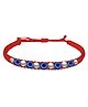 Darsharj Jewels Handmade 925 Sterling Silver Bracelet Adjustable Lightweight Najariya Bracelet with Evil Eye - Red