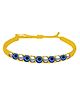 Darshraj Jewels Handmade 925 Sterling Silver Bracelet Adjustable Lightweight Najariya Bracelet with Evil Eye - Yellow