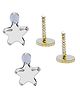 Darshraj Jewels 925 Sterling Silver Star Shape Zircon Stud Earring with Screw Back 3 MM - White