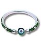 Darshraj Jewels Handmade 925 Sterling Silver Nazariya Kada Chandi Ke Kade for New Born with Beads & Evil Eye - Green