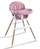 Baby Dining and Highchair with Comfortable Cushion - Pink| Detachable & Adjustable Food Tray| Safety Harness with Cup Holder| Strong Wooden Finish Legs| Easy to Clean and Maintain