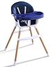 Baby Dining and Highchair with Comfortable Cushion - Navy Blue| Detachable & Adjustable Food Tray| Safety Harness with Cup Holder| Strong Wooden Finish Legs| Easy to Clean and Maintain