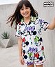 Pine Kids Disney Single Jersey Knit Half Sleeves Co-ords Shorts Night Suit With Minnie Mouse Print - White
