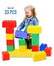 Hop N Play 33 Pcs Jumbo Building Blocks for Toddlers & Kids, Giant Stacking Bricks for Children -  Multicolour