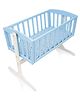 Furnifest Baby Wooden Cradle & Crib with Mosquito Net and Wheels,  Swing Locking Knob, Ideal for Newborns up to 12 Months - Blue