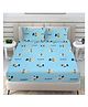 Kids wonders kids print flat  bed sheet design 3 in skyblue with 2 pillow covers.