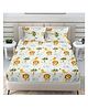 Kids wonders kids print flat  bed sheet design 5 in off white with 2 pillow covers.
