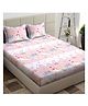 Kids wonders kids print flat  bed sheet design 6 in baby pink with 2 pillow covers.