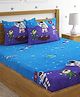 KIDS WONDERS Kids Print Flat Bed Sheet Design 8 With 2 Pillow Covers - Blue