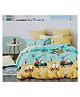 KIDS WONDERS Kids Print Flat  Bed Sheet Design 9 With 2 Pillow Covers - Lemon Yellow & Light Blue