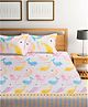 KIDS WONDERS Kids Print Flat  Bed Sheet Design 10 With 2 Pillow Covers - Baby Pink