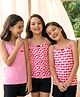 Pine Kids Cotton Elastane Knit Singlet Sleeves Love & Heart Printed Slips Pack of 3 (Color May Vary)