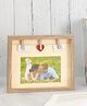 The Procure Store I love U Clip On Wooden Textured Photo Frame-Golden