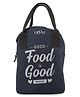 HOOM Lunch Bag with quote Thermal insulated 1515M- Navy Blue
