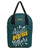 HOOM Lunch Bag with quote Thermal insulated 5204D- Green Melange