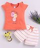 Nottie Planet Cotton Cap Sleeves Happy Days Text Printed Top & Shorts Set - Orange