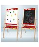 Wudly Wooden 3 In 1 Magnetic Easel Black and White Board, Magnetic Letters Double Side Wooden Easel Board