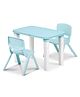 Happy Bear Study table and Double chair set for kids for 2 to 6 years, Height Adjustable Study table for kids - Blue