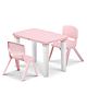 Happy Bear Study table and Double chair set for kids for 2 to 6 years, Height Adjustable Study table for kids - Pink