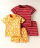 Kidi Wav Cotton Pack Of 2 Half Sleeves Striped & Abstract Printed Coordinating Tees & Shorts Set - Multi Colour