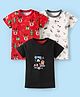 Kidi Wav Cotton Pack Of 3 Half Sleeves Reindeer & Vehicles Printed Tees - Multi Colour