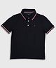 Tommy Hilfiger Knit Half Sleeves Solid Color Polo T-Shirt - Black